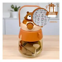 GENERICO - Pack6 Bidon Kawai al Gym OsoMarron Y+Regalo Stickers