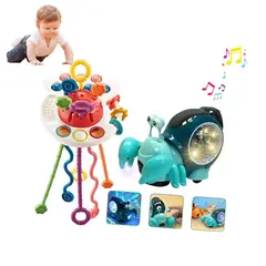 GENERICO - Pack Sensorial Bebé Explorador Cangrejo Musical + OVNI Montessori