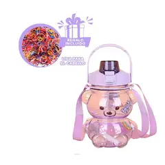 GENERICO - Pack12 Botella para Niños en Morado Y+Ligas de Regalo