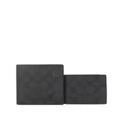 COACH - Cartera Hombre Negro y Gris CW380