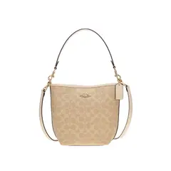 COACH - Tote Bag Mujer Amarillo Arena Con Blanco CT800