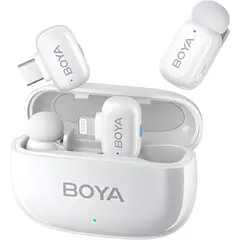 BOYA - Mini-13 Micrófono Inalámbrico USB-C Lightning Blanco Para iPhone