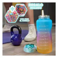 GENERICO - Botella para Paseos con Tapa Verde Y+Ligas de Regalo