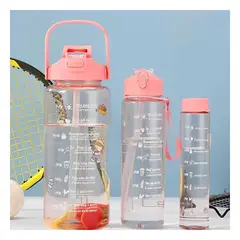 GENERICO - Pack2 Tomatodo Pack de Tres Practico para el Gimnasio Rosado