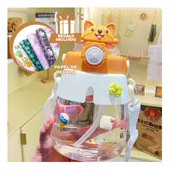 GENERICO - Pack12 Botella Kawai Bidon DogYellow Y+Papel de Regalo