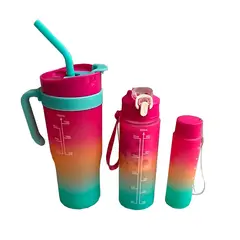 GENERICO - Pack2 Tomatodo Trio 1200 ml 800 ml 300 ml en Fucsia