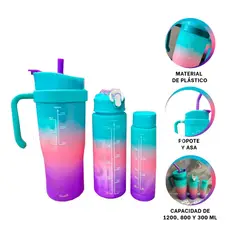 GENERICO - Pack2 Set de 3 Botellas de Figuras 2D Cele Y+Ligas de Regalo