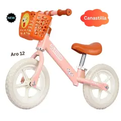 GENERICO - Bicicleta Balance Canastilla Vintage Para Niños Rosado