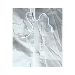 GENERICO - Poncho Impermeable Grueso de Mangas Rectas - Capucha y Botones Blanco