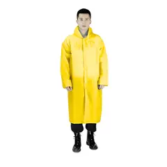 GENERICO - Poncho Impermeable Grueso de Mangas Rectas-Capucha y Botones Amarillo