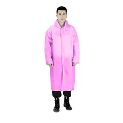 GENERICO - Poncho Impermeable Grueso de Mangas Rectas-Capucha y Botones Rosado