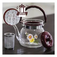 GENERICO - Pack12 Infusor de Vidrio con Filtro 1100ml Y+Regalo Stickers