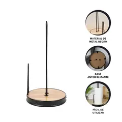 GENERICO - Pack2 Porta Toalla en Vertical en Negro Y+Regalo Stickers