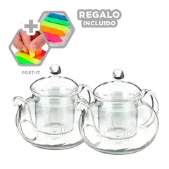 GENERICO - Pack4 Tetera con Filtro de 1000ml Y+Banderitas Adhesivas