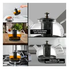 RYBIU IMPORT - Tetera Borosilicato de Infusion de 1000ml E262E Transparente