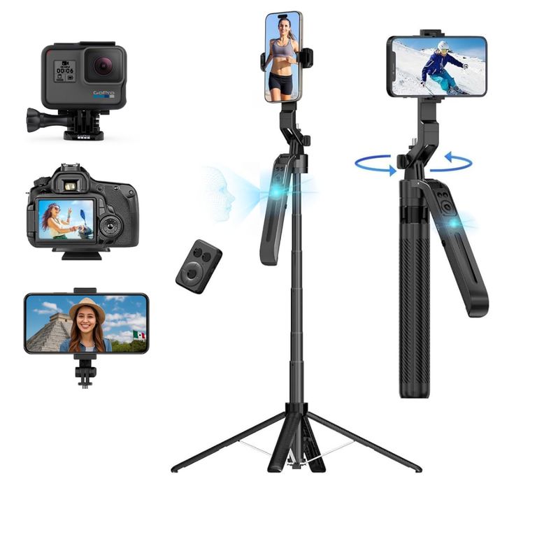Trípode Selfie Stick con Seguimiento Facial Inteligente 360° BAIHUO