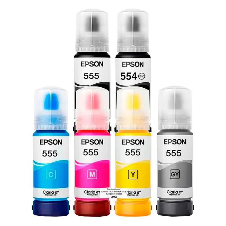 Kit de Tintas Originales T555 y T554 para L8180 L8160