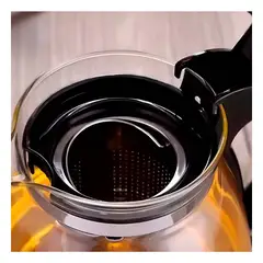 GENERICO - Pack4 Infusor de Vidrio para Bebidas Color Negro de 1500ml