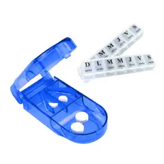 GENERICO - Cortador De Pastillas Portátil + 2 Pastilleros Organizador de pastilla