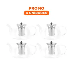 GENERICO - Pack4 Infusor de Borosilicato de 1000ml F062B Transparente