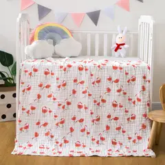 CERDITA - Manta Muselina para Bebé 6 Capas 100% algodón - Flamenco