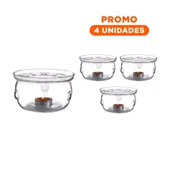 GENERICO - Pack4 Plataforma para Bebidas Calientes en Transparente
