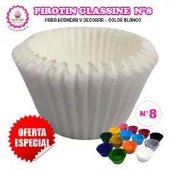 GENERICO - Pirotin a la Grasa Horneable Blanco N°8 Repostería 1000 unidades
