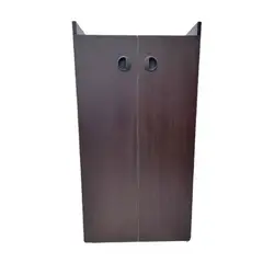 START FG - Zapatera rodante Marron de melamina con puertas organizadora