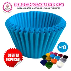 GENERICO - Pirotin a la Grasa Horneable Turquesa N°8 Repostería 1000 unidades