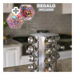 GENERICO - Pack4 Condimentero Util de 16 Tarros Circu Y+Ligas de Regalo