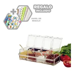 GENERICO - Condimentero de Mini Cajas Acrilico 4pza Y+Papel de Regalo