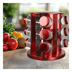 GENERICO - Pack4 Especiero Organizador en Rojo Y+Ligas de Regalo