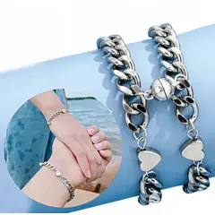 NO LOGO - Pulsera Para Pareja Magnetico Promesa De Amor Corazon Regalo Unico