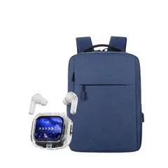 GENERICO - Audífonos Bt Headphones Tws Blanco + Mochila Laptop Impermeable Azul