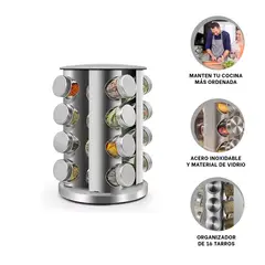 GENERICO - Pack2 Condimentero Util de 16 Tarros Circu Y+Regalo Stickers