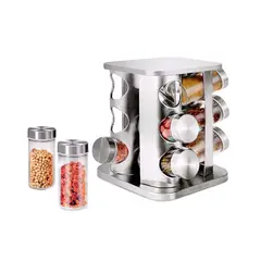 GENERICO - Pack4 Especiero de Base Giratorio de 360 Grados en Gris