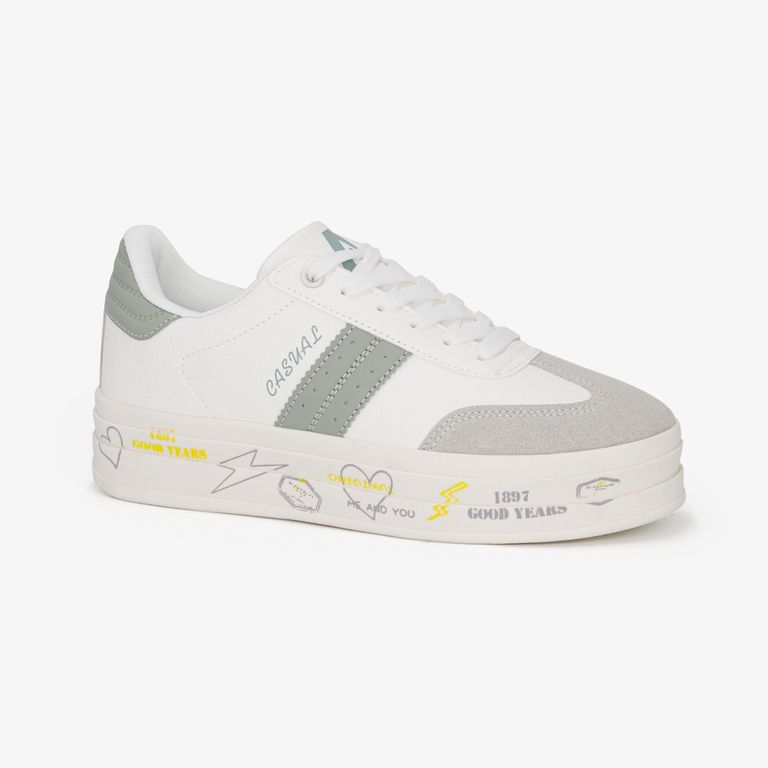 Zapatillas Urbanas Mujer ARIANA 7052-25Q2 Blanco Verde