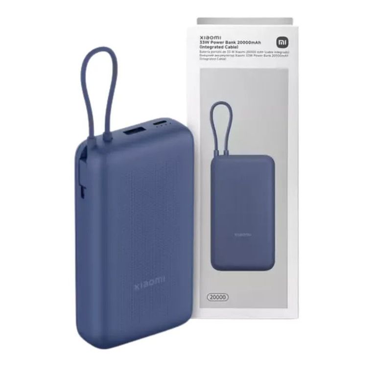 POWER BANK 20000MAH DE 33W CON CABLE INTEGRADO
