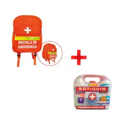 OTTOWARE - Mochila de Emergencia Naranja + Botiquín