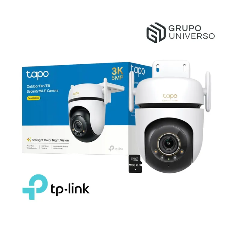 Cámara Vigilancia Tapo C530WS 3K Tp-Link Wi-fi Audio 2 vías Noche Color SD 256GB