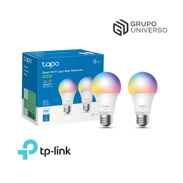 Foco Led Tapo L530E 2 pack Tp-Link Multicolor Control por Voz Brillo Regulable