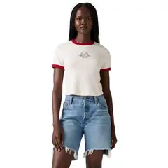 LEVIS - Polo Mujer Graphic Mini Ringer Tee Blanco