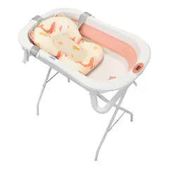 PRIORI - Bañera Para Bebé Plegable Stand Rosa