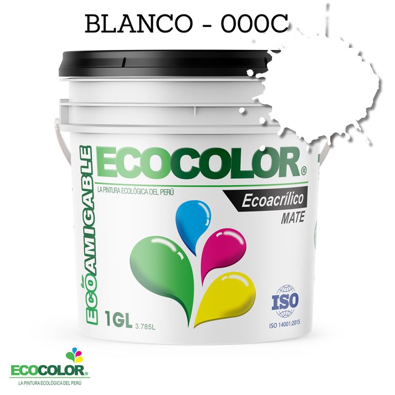 PINTURA ECOACRILICO MATE BLANCO 1GL