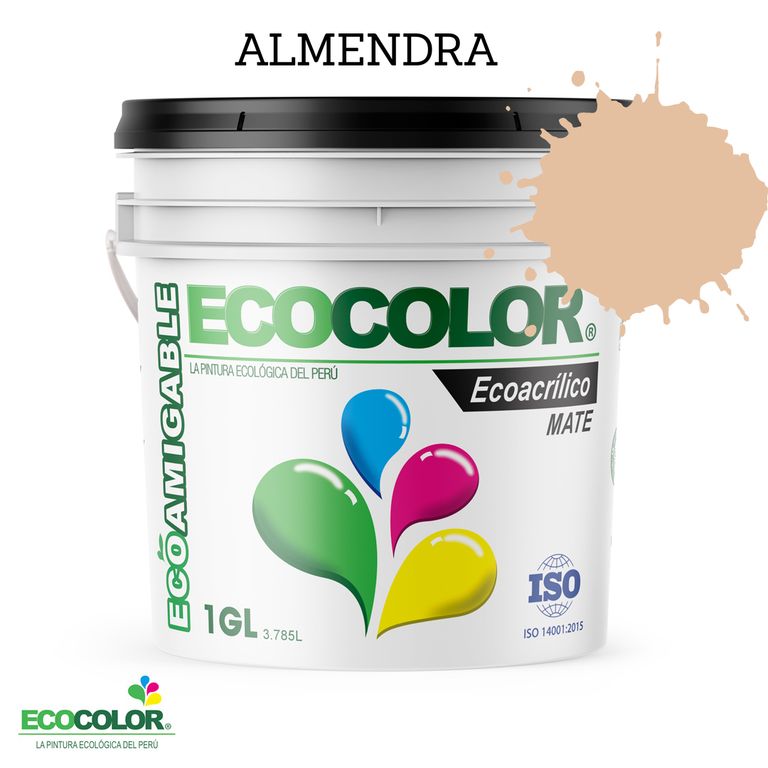 PINTURA ECOLOGICA ECOACRILICO MATE ALMENDRA 1GL