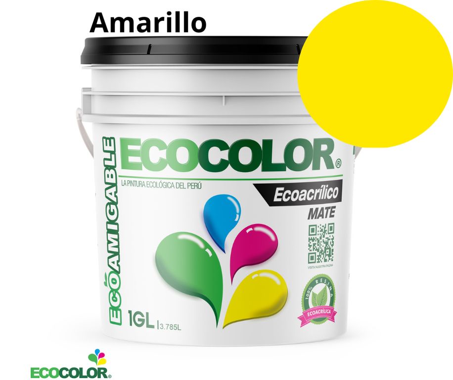 PINTURA ECOACRILICO MATE AMARILLO 1GL