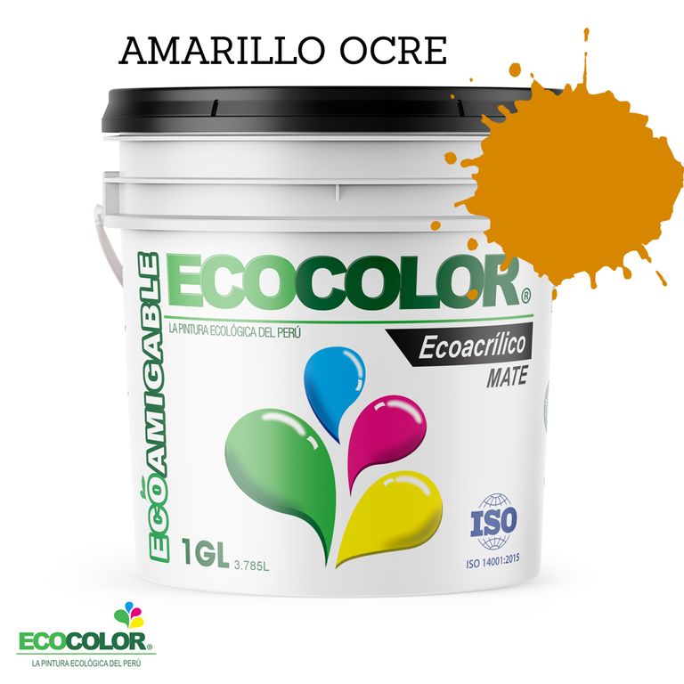 PINTURA ECOLOGICA ECOACRILICO MATE AMARILLO OCRE 1GL