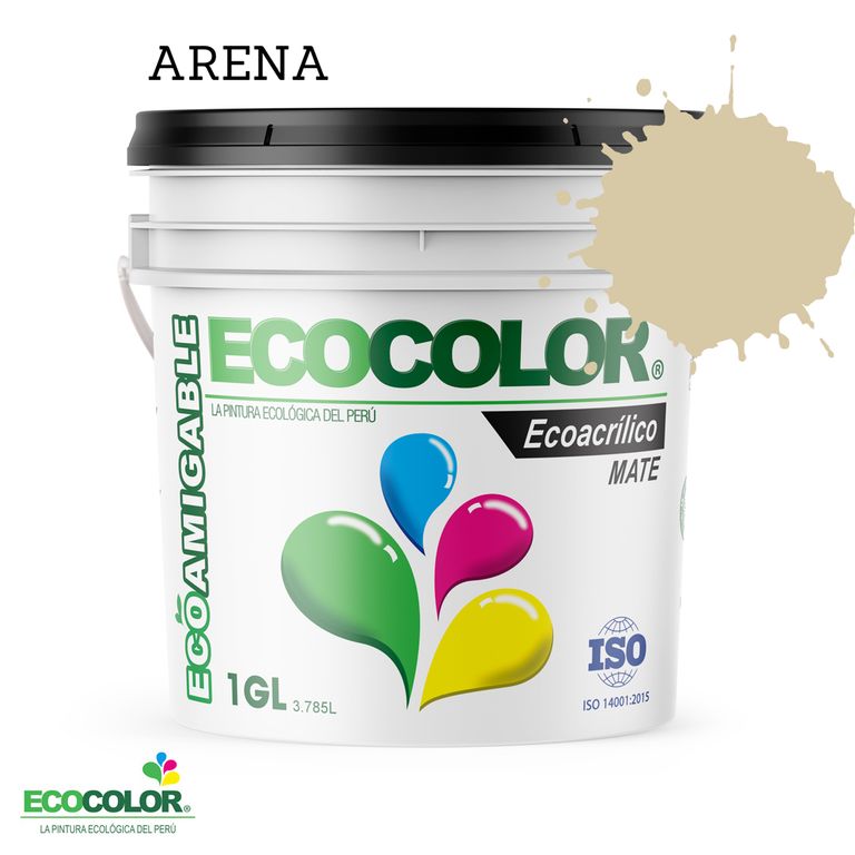 PINTURA ECOLOGICA ECOACRILICO MATE ARENA 1GL