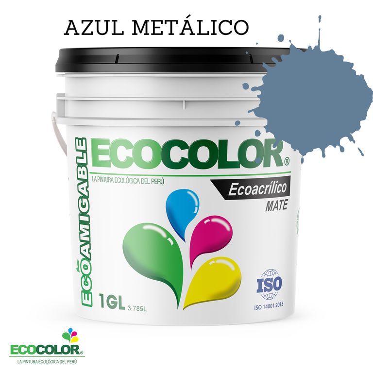 PINTURA ECOLOGICA ECOACRILICO MATE AZUL METALICO 1GL