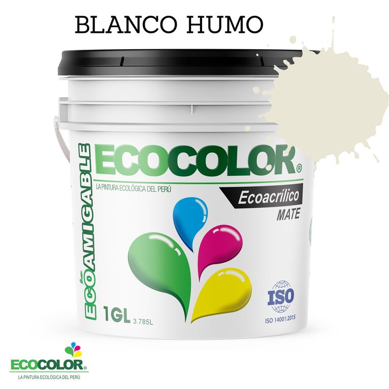 PINTURA ECOLÓGICA ECOACRILICO MATE BLANCO HUMO 1GL